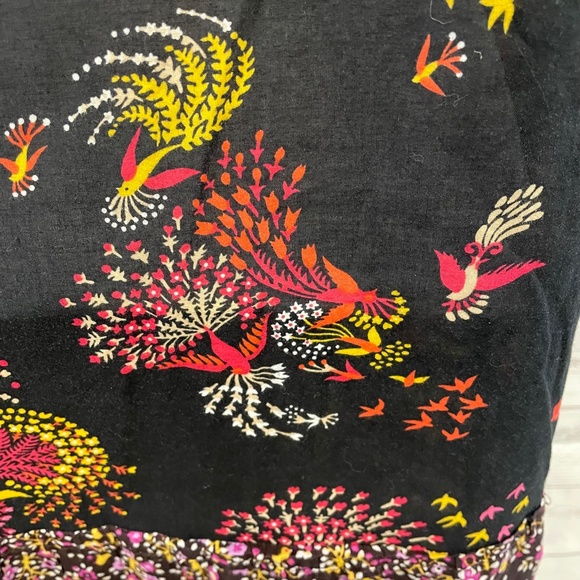 Anthropologie Lilka Floral Bird Print Cotton Dress - Picture 9 of 10